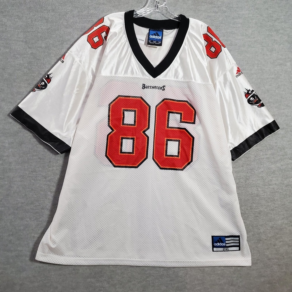 VINTAGE Tampa Bay Buccaneers Men Jersey 2XL White adidas Logo Karl Williams 86